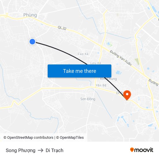 Song Phượng to Di Trạch map