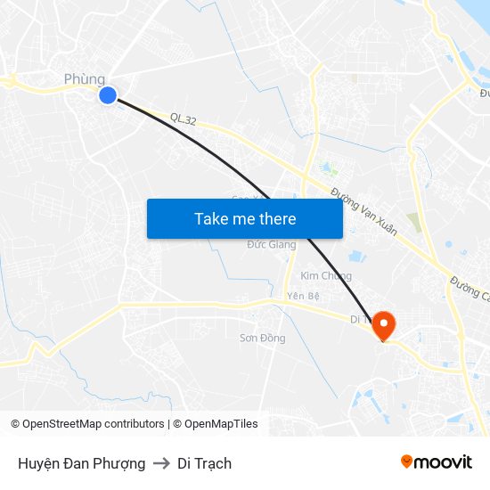 Huyện Đan Phượng to Di Trạch map