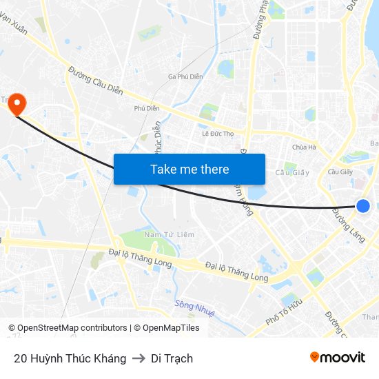 20 Huỳnh Thúc Kháng to Di Trạch map