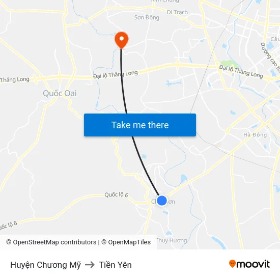 Huyện Chương Mỹ to Tiền Yên map
