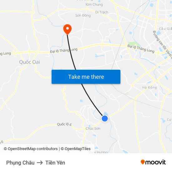 Phụng Châu to Tiền Yên map