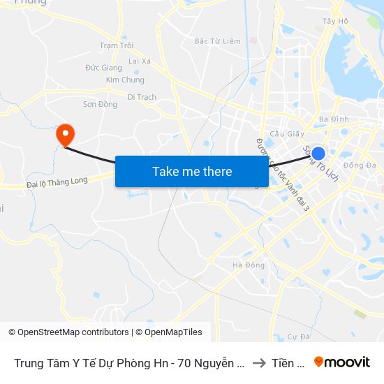 Trung Tâm Y Tế Dự Phòng Hn - 70 Nguyễn Chí Thanh to Tiền Yên map