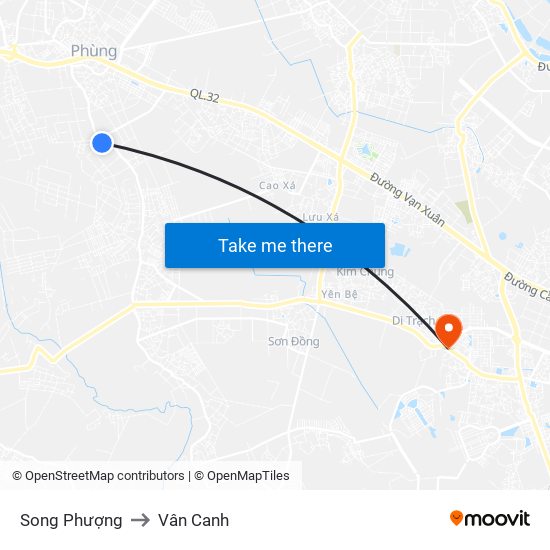 Song Phượng to Vân Canh map