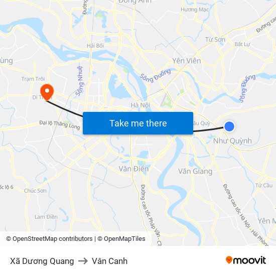 Xã Dương Quang to Vân Canh map