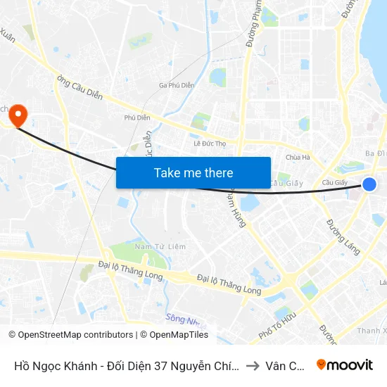 Hồ Ngọc Khánh - Đối Diện 37 Nguyễn Chí Thanh to Vân Canh map