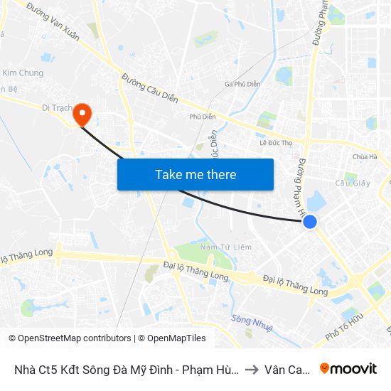 Nhà Ct5 Kđt Sông Đà Mỹ Đình - Phạm Hùng to Vân Canh map
