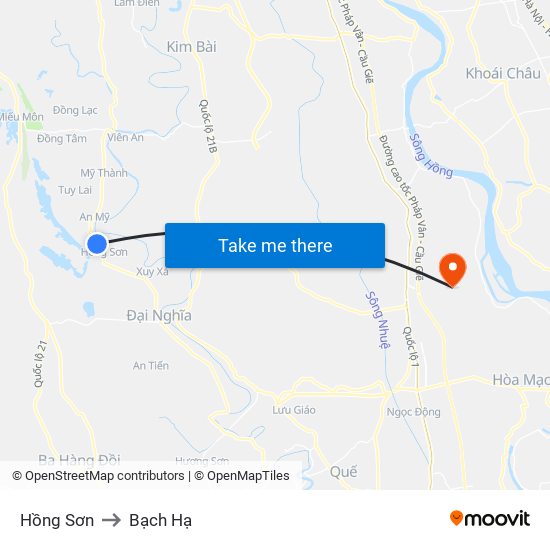 Hồng Sơn to Bạch Hạ map