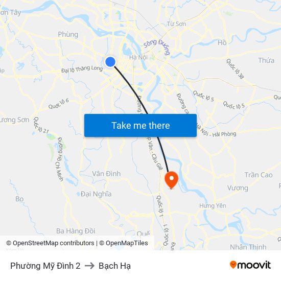 Phường Mỹ Đình 2 to Bạch Hạ map