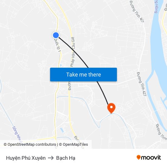 Huyện Phú Xuyên to Bạch Hạ map