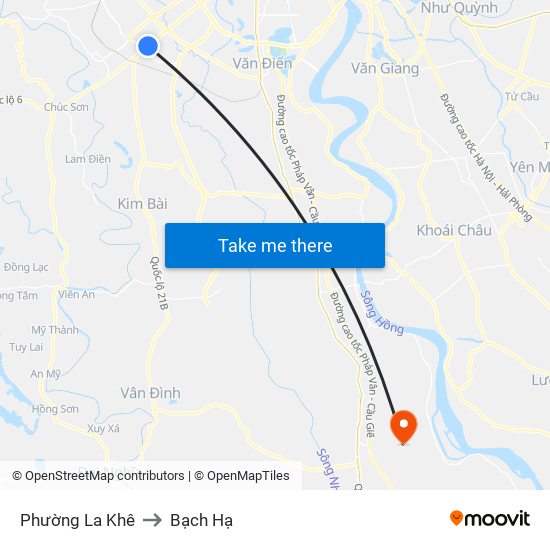 Phường La Khê to Bạch Hạ map