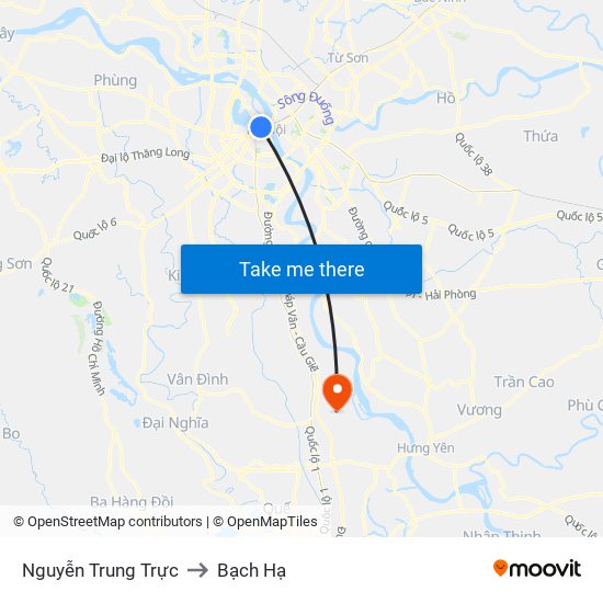 Nguyễn Trung Trực to Bạch Hạ map