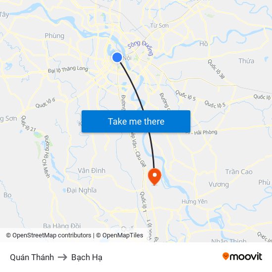 Quán Thánh to Bạch Hạ map