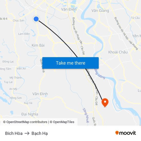 Bích Hòa to Bạch Hạ map