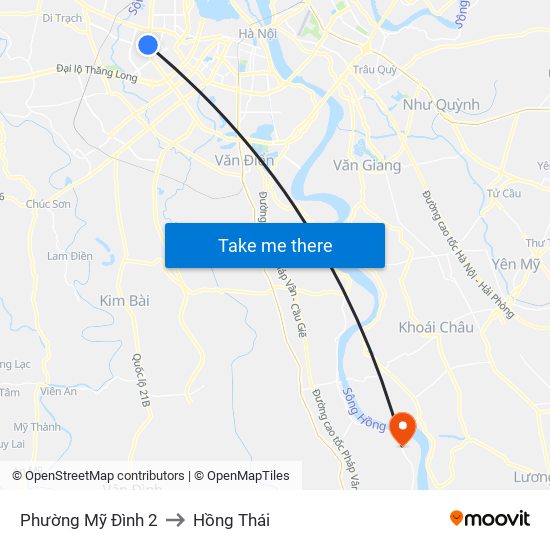 Phường Mỹ Đình 2 to Hồng Thái map