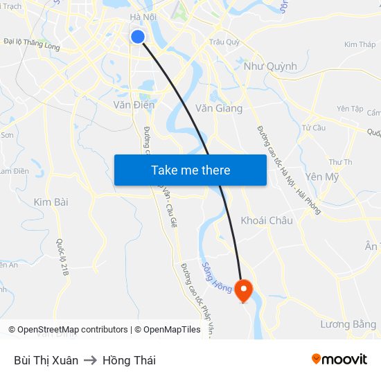 Bùi Thị Xuân to Hồng Thái map