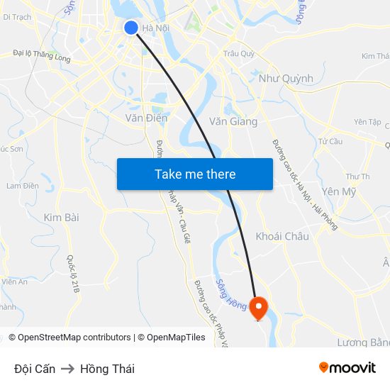 Đội Cấn to Hồng Thái map