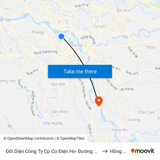 Đối Diện Công Ty Cp Cơ Điện Hn- Đường Đức Thắng to Hồng Thái map