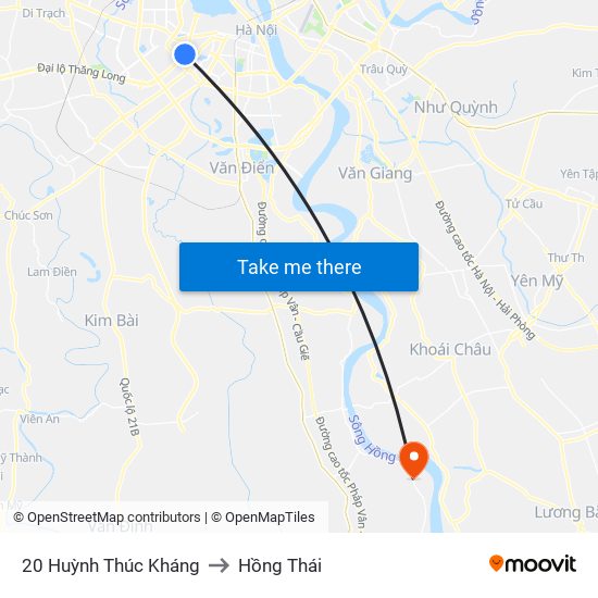 20 Huỳnh Thúc Kháng to Hồng Thái map