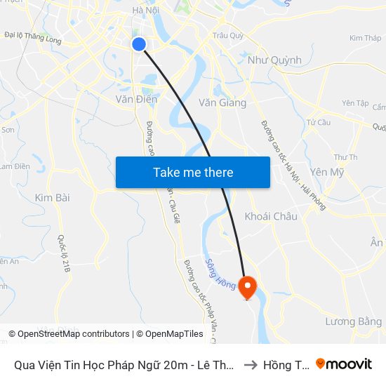 Qua Viện Tin Học Pháp Ngữ 20m - Lê Thanh Nghị to Hồng Thái map