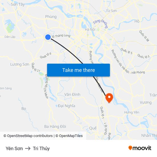 Yên Sơn to Tri Thủy map