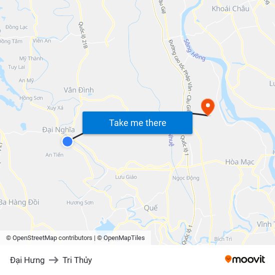 Đại Hưng to Tri Thủy map