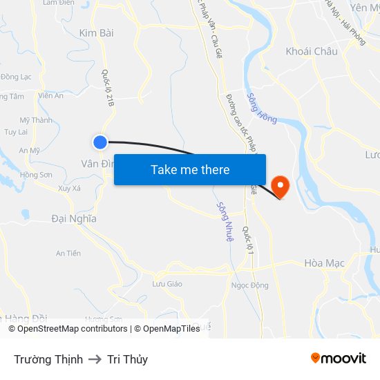 Trường Thịnh to Tri Thủy map