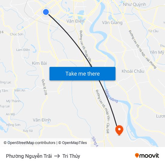 Phường Nguyễn Trãi to Tri Thủy map