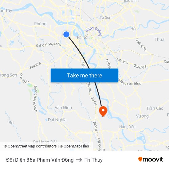 Chung Cư Greenstars- Phạm Văn Đồng to Tri Thủy map