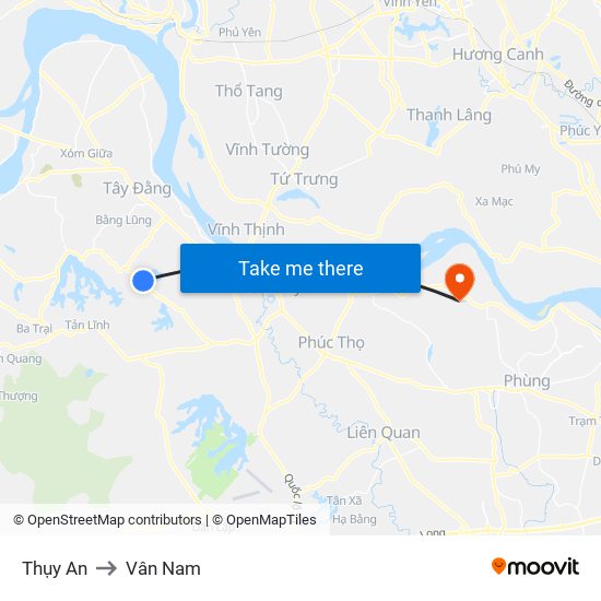 Thụy An to Vân Nam map