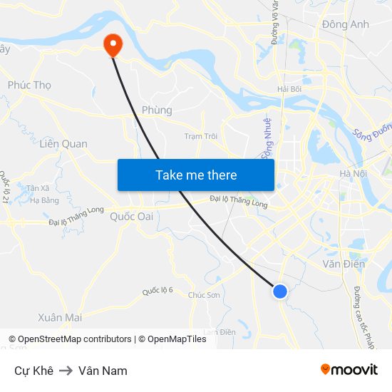Cự Khê to Vân Nam map