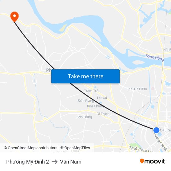 Phường Mỹ Đình 2 to Vân Nam map