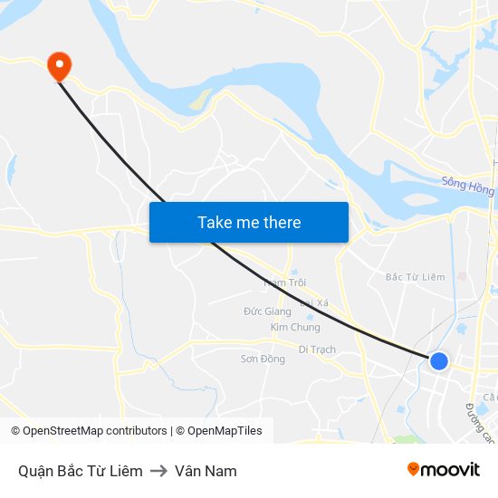 Quận Bắc Từ Liêm to Vân Nam map