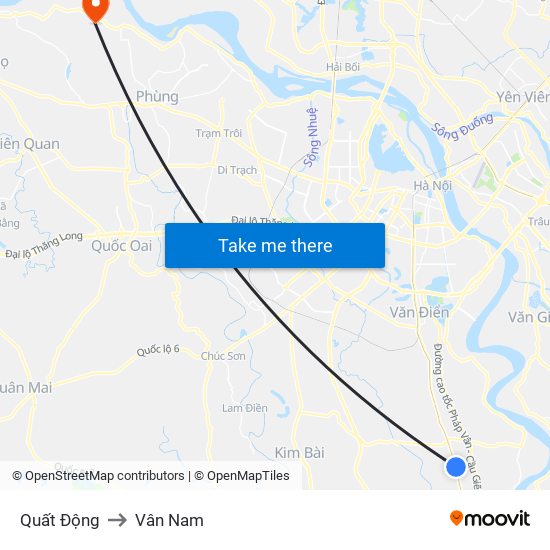 Quất Động to Vân Nam map