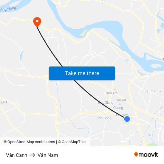 Vân Canh to Vân Nam map