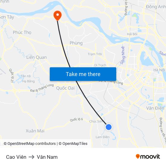 Cao Viên to Vân Nam map