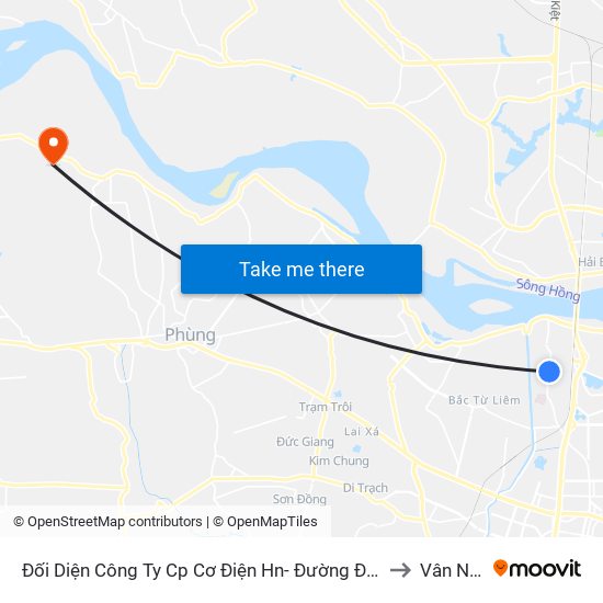 Đối Diện Công Ty Cp Cơ Điện Hn- Đường Đức Thắng to Vân Nam map