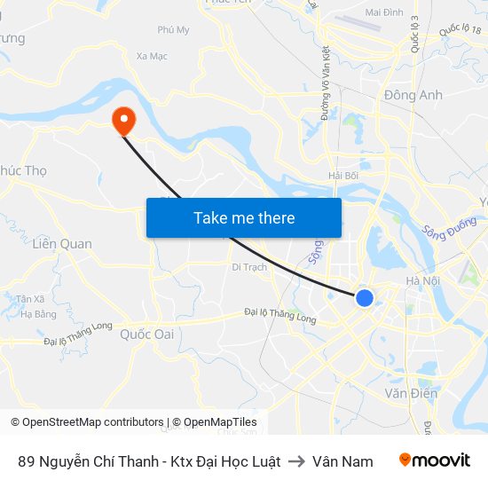 89 Nguyễn Chí Thanh - Ktx Đại Học Luật to Vân Nam map