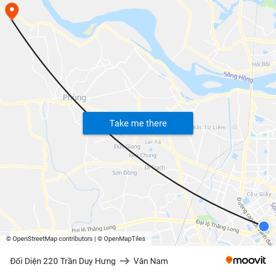 Đối Diện 220 Trần Duy Hưng to Vân Nam map