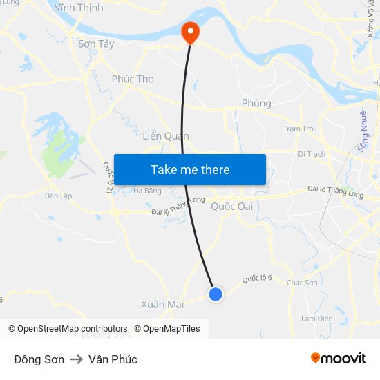 Đông Sơn to Vân Phúc map