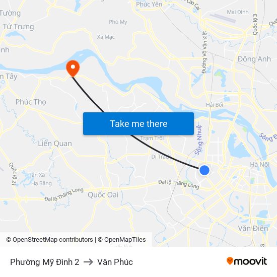 Phường Mỹ Đình 2 to Vân Phúc map