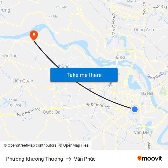 Phường Khương Thượng to Vân Phúc map