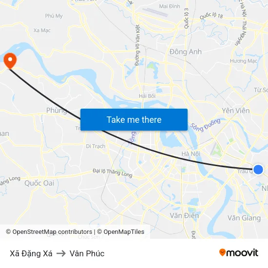Xã Đặng Xá to Vân Phúc map