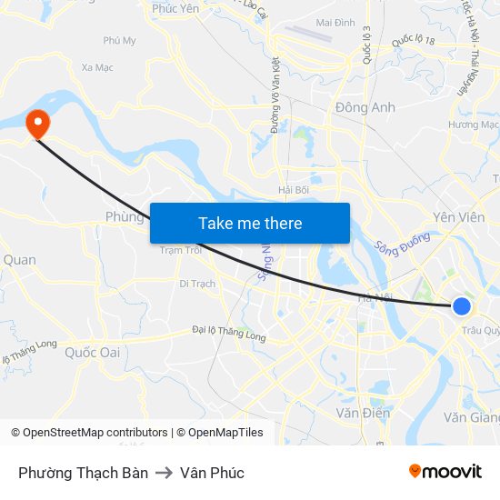 Phường Thạch Bàn to Vân Phúc map