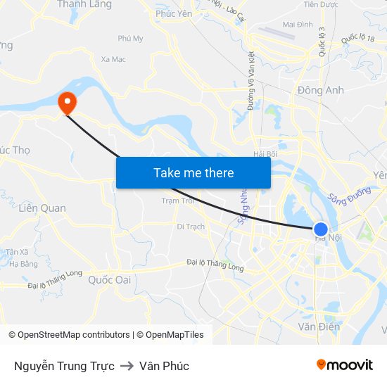 Nguyễn Trung Trực to Vân Phúc map