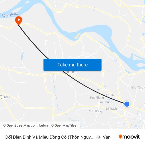 Đối Diện Đình Và Miếu Đồng Cổ (Thôn Nguyên Xá) - Đường 32 to Vân Phúc map