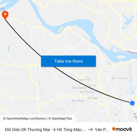 Đối Diện Đh Thương Mại - 6 Hồ Tùng Mậu (Cột Sau) to Vân Phúc map