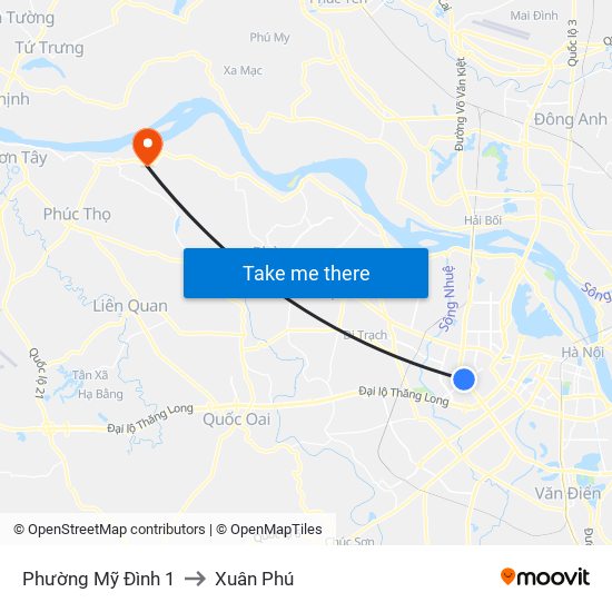 Phường Mỹ Đình 1 to Xuân Phú map