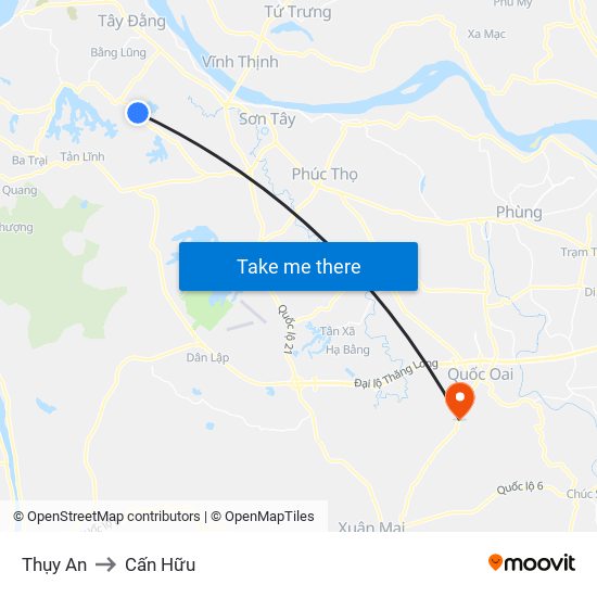 Thụy An to Cấn Hữu map