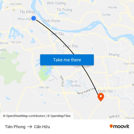 Tiên Phong to Cấn Hữu map