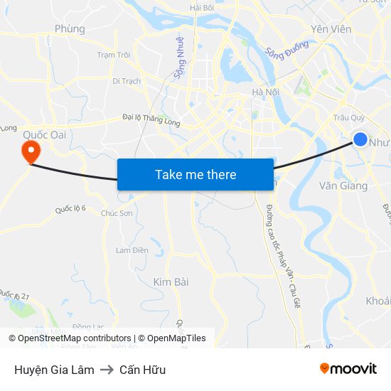 Huyện Gia Lâm to Cấn Hữu map